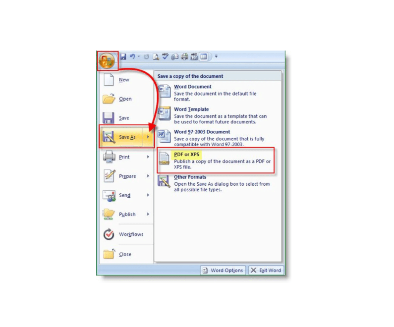 2007 Microsoft Office Add-in Microsoft Save as PDF or XPS